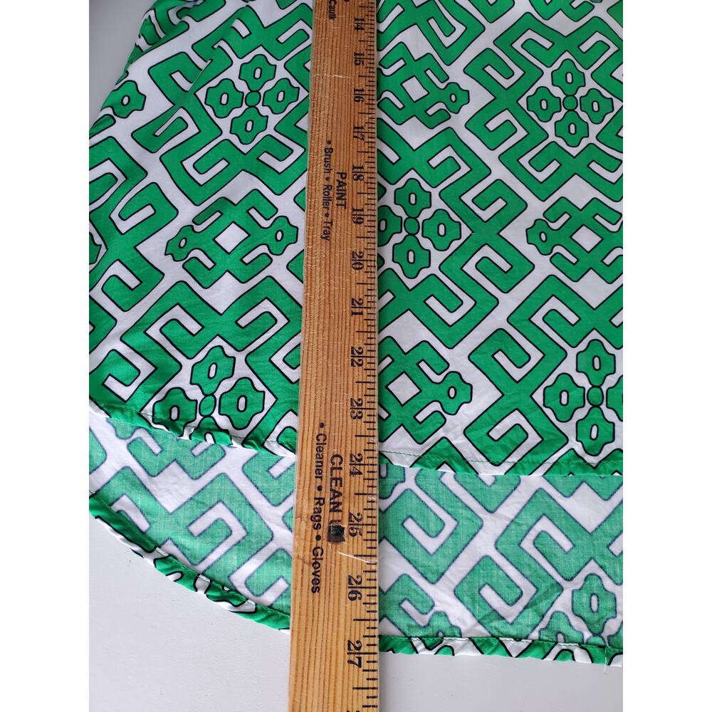Women Crown Ivy Green White Geometric Tunic Top PL Preppy Coastal Summer Classic - Picture 9 of 10